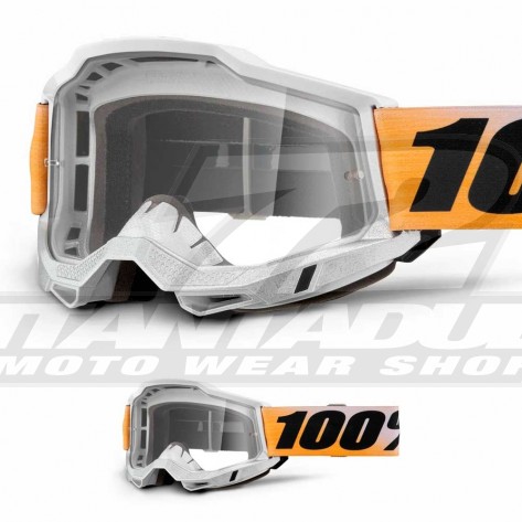Maschera Cross 100% ACCURI2 Dunder - Lente Trasparente - Offerta Online