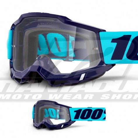 Maschera Cross 100% ACCURI2 Dunder - Lente Trasparente - Offerta Online