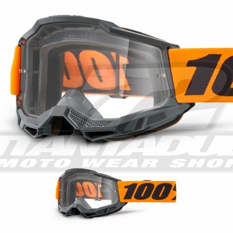 Maschera Cross 100% ACCURI2 Dunder - Lente Trasparente - Offerta Online