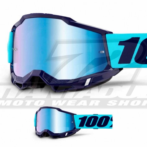 Maschera Cross 100% ACCURI2 Dunder - Lente Rosso Specchio - Offerta Online
