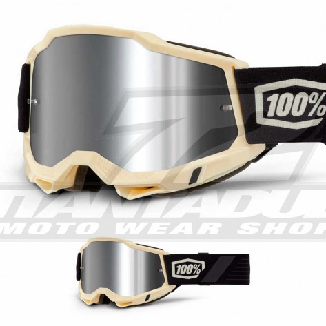 Maschera Cross 100% ACCURI2 Dunder - Lente Rosso Specchio - Offerta Online
