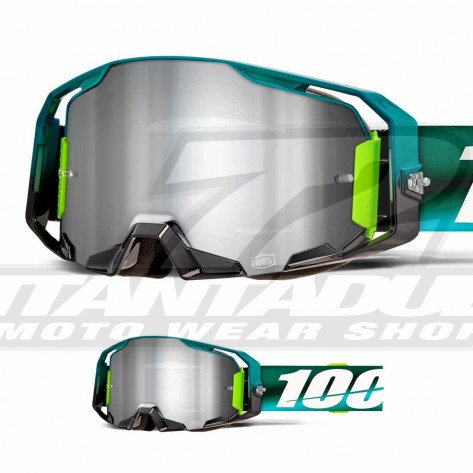Maschera Cross 100% ARMEGA Koropi - Lente Argento Specchio - Offerta Online