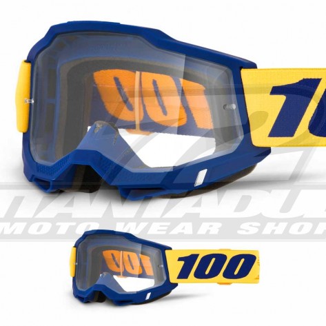 Maschera Cross 100% ACCURI2 Dunder - Lente Trasparente - Offerta Online