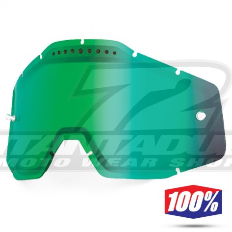 100% Lente Maschere - Doppia Ventilata Verde Specchio