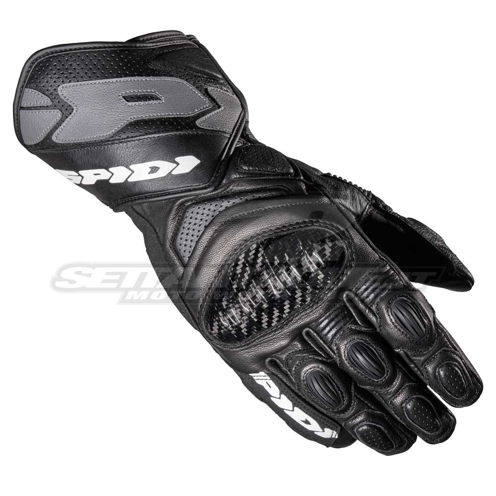 Spidi CARBO 7 Motorcycle Leather Gloves - Black