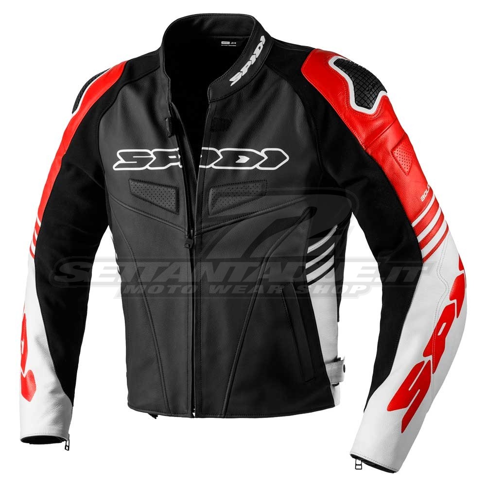 Spidi TRACK WARRIOR Motorcycle Leather Jacket - Red