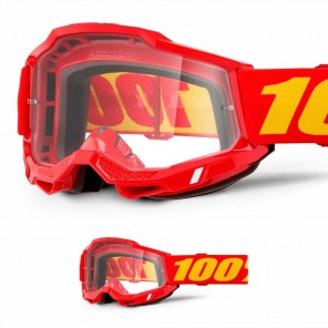 Maschera Cross 100% ACCURI2 Dunder - Lente Trasparente - Offerta Online
