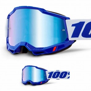 Maschera Cross 100% ACCURI2 Dunder - Lente Rosso Specchio - Offerta Online