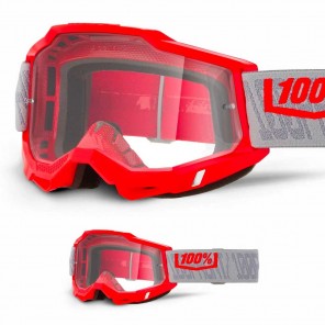 Maschera Cross 100% ACCURI2 Dunder - Lente Trasparente - Offerta Online