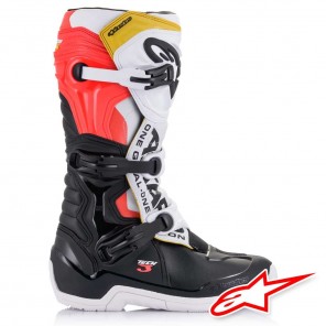 Alpinestars TECH 3 Boots - Black White Red Fluo Yellow
