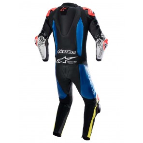 Alpinestars GP TECH V4 Leather Suit - Black Blue Yellow Fluo