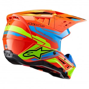 Alpinestars SM5 ACTION 2 Helmet - Orange Fluo Cyan Yellow Fluo Glossy