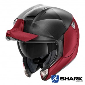 Shark EVOJET Dual Blank Mat Helmet - Red Anthracite