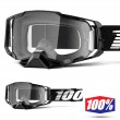100% ARMEGA Black MX Goggles - Clear Lens