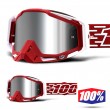 100% THE RACECRAFT + Gustavia MX Goggles - Injected Silver Mirror Lens