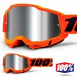 100% ACCURI2 Neon Orange Motocross Goggles - Mirror Silver Lens