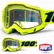 100% ACCURI2 ENDURO Fluo Yellow Motocross Goggles - Clear Dual Lens