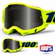 100% ACCURI2 SAND Fluo Yellow Motocross Goggles - Smoke Lens
