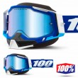 100% RACECRAFT2 SNOW Blue Snowmobile Goggles - Mirror Blue Vented Dual Lens