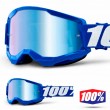 100% STRATA2 Blue Motocross Goggles - Mirror Blue Lens