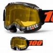 100% ACCURI2 SNOW Geospace Snowmobile Goggles - Yellow Vented Dual Lens