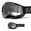 100% STRATA 2 Junior Black Motocross Goggles - Clear Lens - Sale
