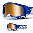 100% RACECRAFT 2 Blue MX Goggle - Mirror True Gold Lens - Sale