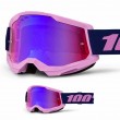 100% STRATA 2 Purple Motocross Goggles - Red Blue Mirror Lens - Sale