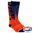 100% TORQUE Comfort Motocross Socks - Navy Orange