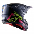 Alpinestars SUPERTECH S-M8 Echo Dirt Bike Helmet - Black Blue Yellow Pink Fluo