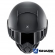 Shark STREET-DRAK Blank Mat Open Face Helmet - Black