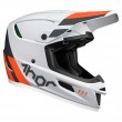 Thor REFLEX CUBE Dirt Bike Helmet - Light Grey Red Orange