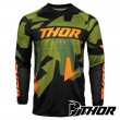 Thor Youth SECTOR WARSHIP Kid's MX Jersey - Green Orange
