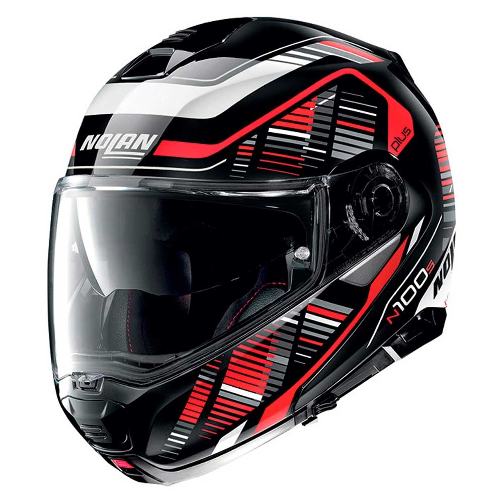 Casco Moto Nolan N100-5 PLUS N-COM Starboard 45 - Nero Rosso |  SETTANTADUE.IT