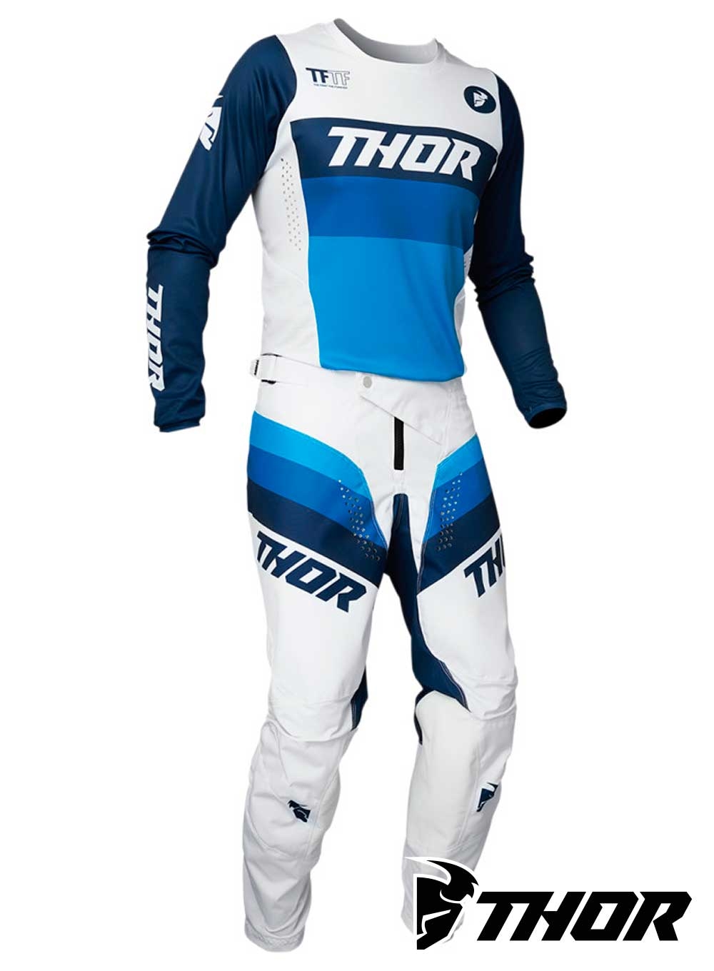 Completo Cross Bambino Thor YOUTH PULSE RACER - Bianco Navy | SETTANTADUE.IT